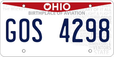OH license plate GOS4298