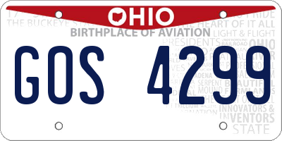 OH license plate GOS4299