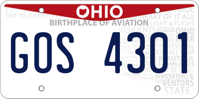 OH license plate GOS4301