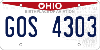 OH license plate GOS4303