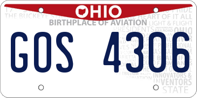 OH license plate GOS4306