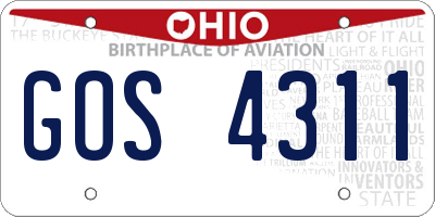 OH license plate GOS4311