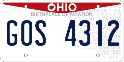 OH license plate GOS4312