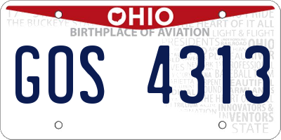 OH license plate GOS4313