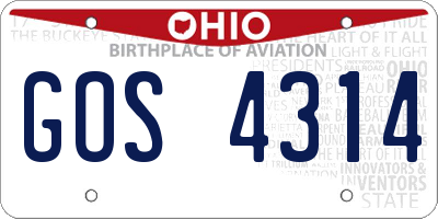 OH license plate GOS4314