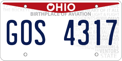 OH license plate GOS4317
