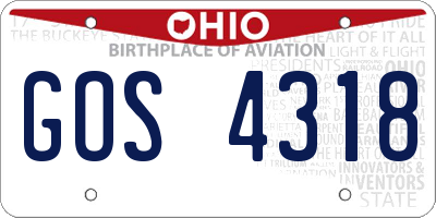 OH license plate GOS4318