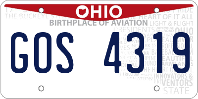 OH license plate GOS4319