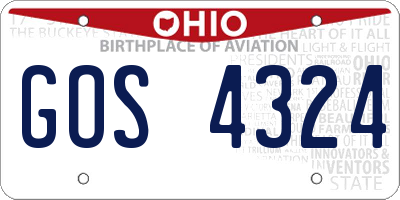 OH license plate GOS4324