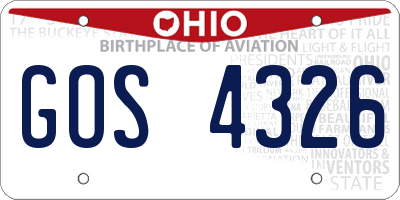 OH license plate GOS4326