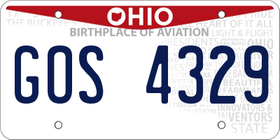 OH license plate GOS4329