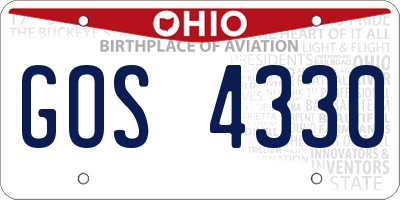 OH license plate GOS4330