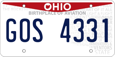 OH license plate GOS4331
