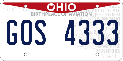 OH license plate GOS4333