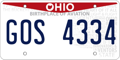 OH license plate GOS4334