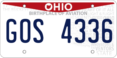 OH license plate GOS4336