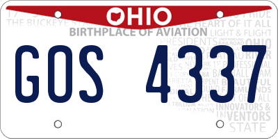 OH license plate GOS4337