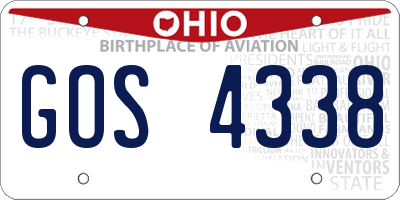 OH license plate GOS4338