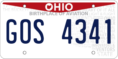 OH license plate GOS4341