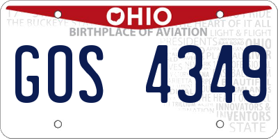 OH license plate GOS4349