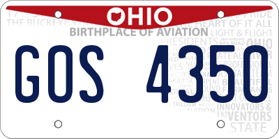 OH license plate GOS4350