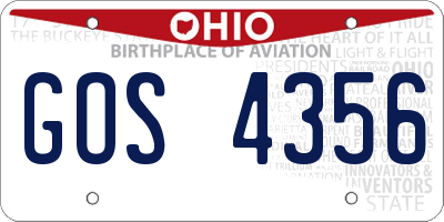 OH license plate GOS4356