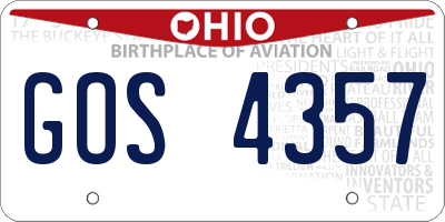 OH license plate GOS4357
