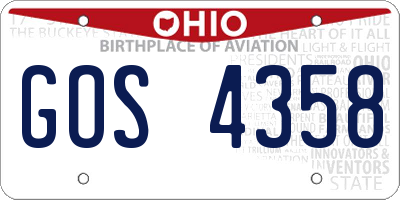 OH license plate GOS4358