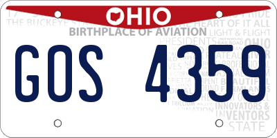 OH license plate GOS4359