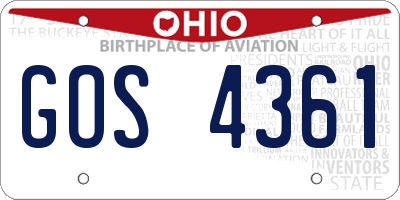 OH license plate GOS4361