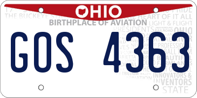 OH license plate GOS4363