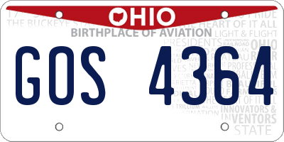 OH license plate GOS4364