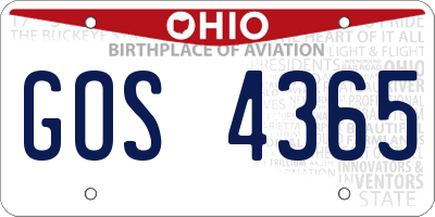 OH license plate GOS4365