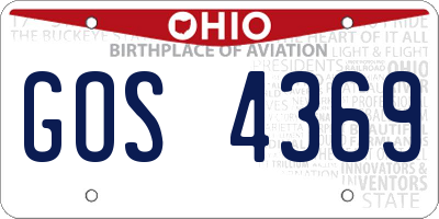 OH license plate GOS4369