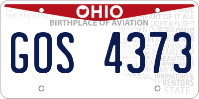 OH license plate GOS4373