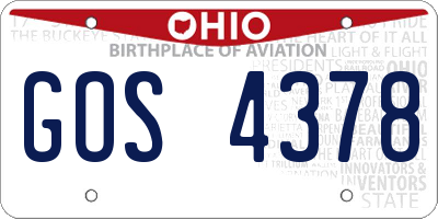 OH license plate GOS4378