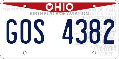 OH license plate GOS4382