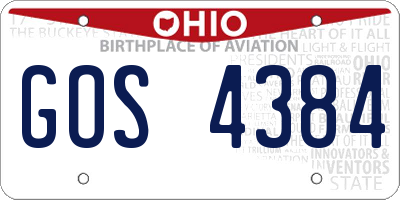 OH license plate GOS4384