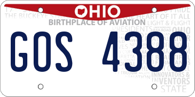 OH license plate GOS4388