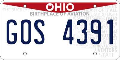 OH license plate GOS4391