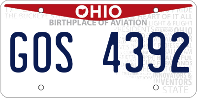 OH license plate GOS4392