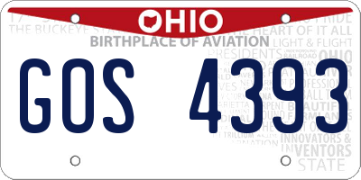 OH license plate GOS4393