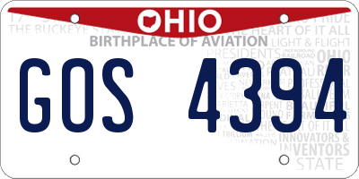 OH license plate GOS4394