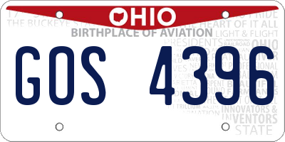 OH license plate GOS4396