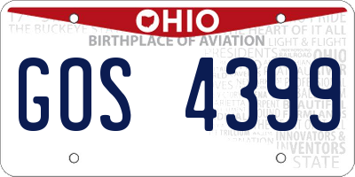 OH license plate GOS4399