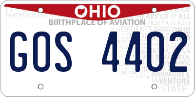 OH license plate GOS4402