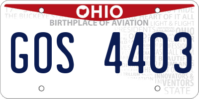OH license plate GOS4403