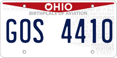 OH license plate GOS4410