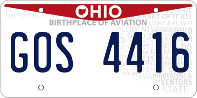OH license plate GOS4416