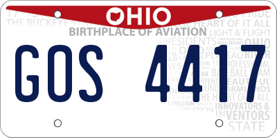 OH license plate GOS4417